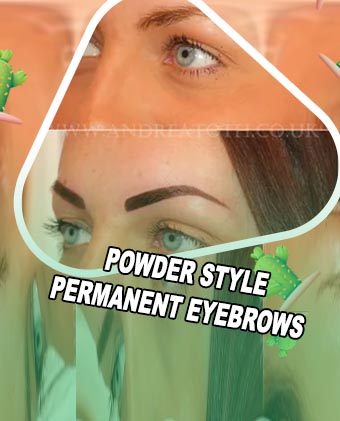 Powdered eyebrow semi permanent makeup